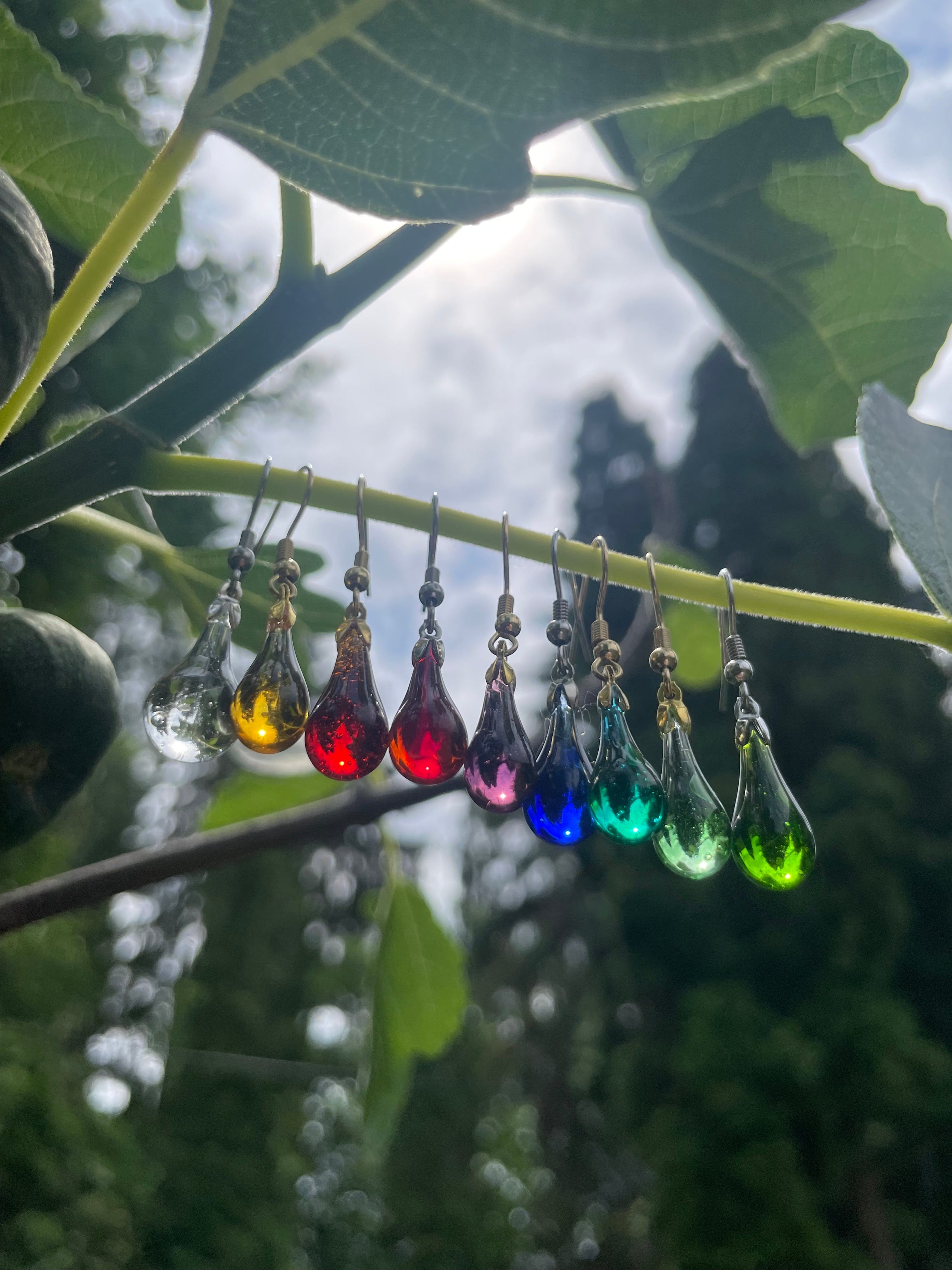 Glass drop earrings