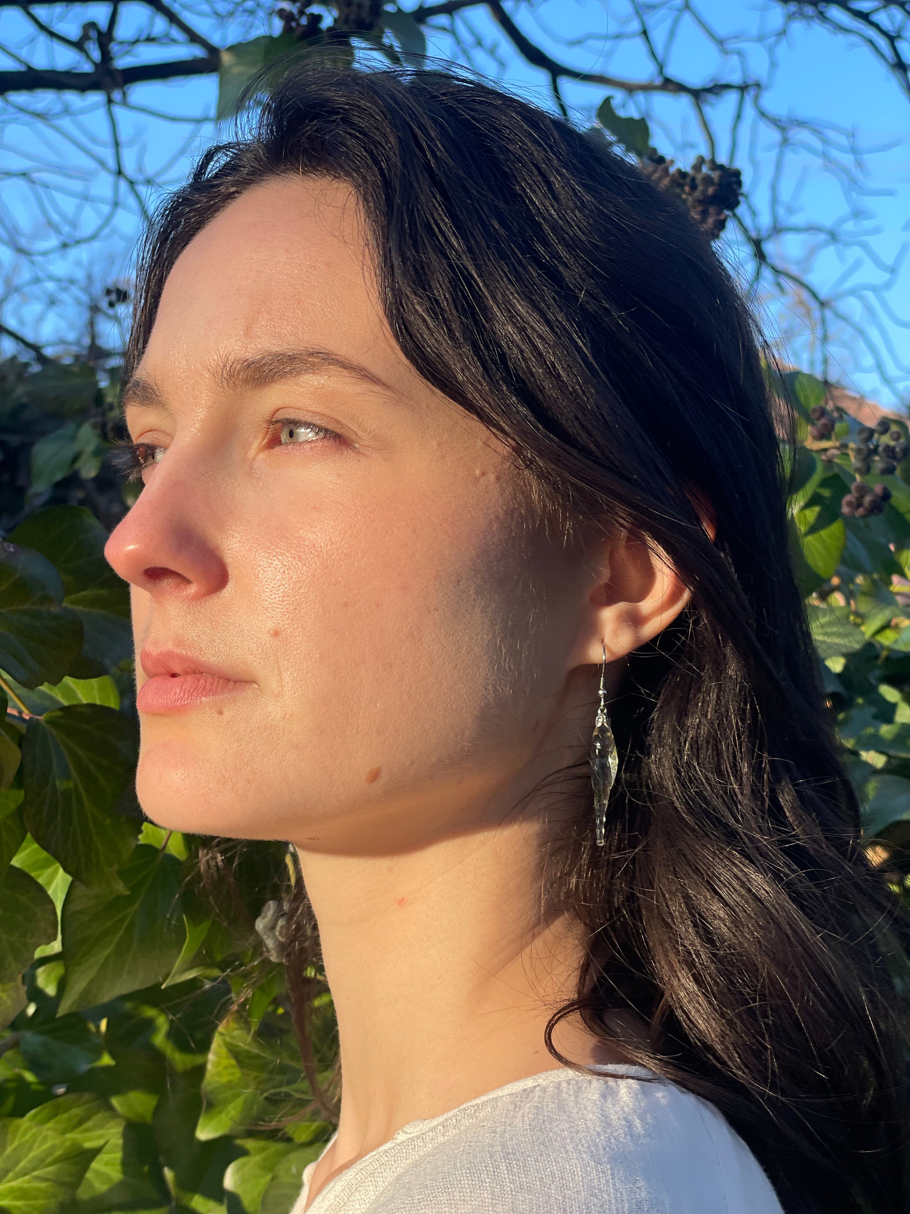 Glass Icicle Earrings