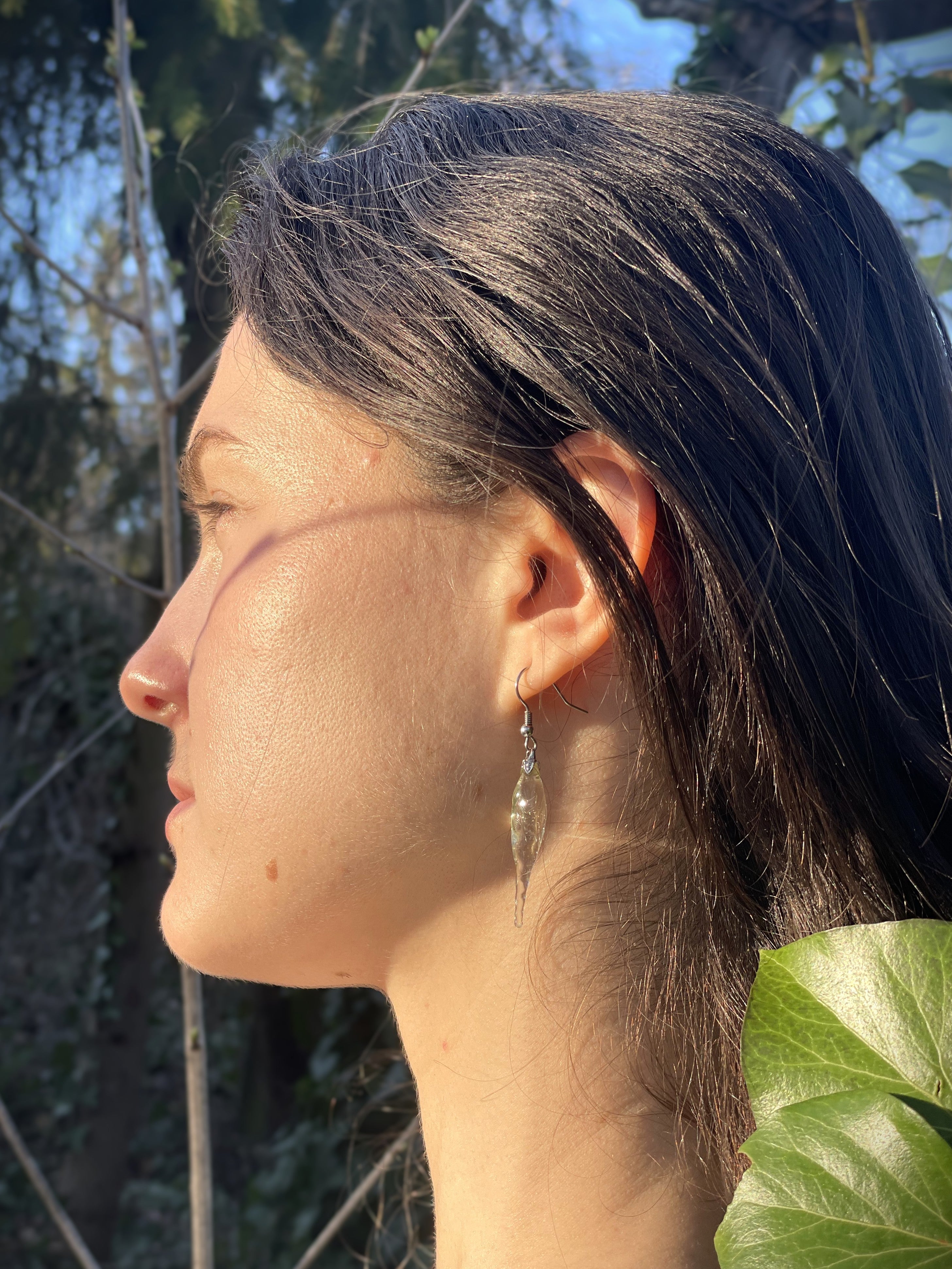 Glass Icicle Earrings