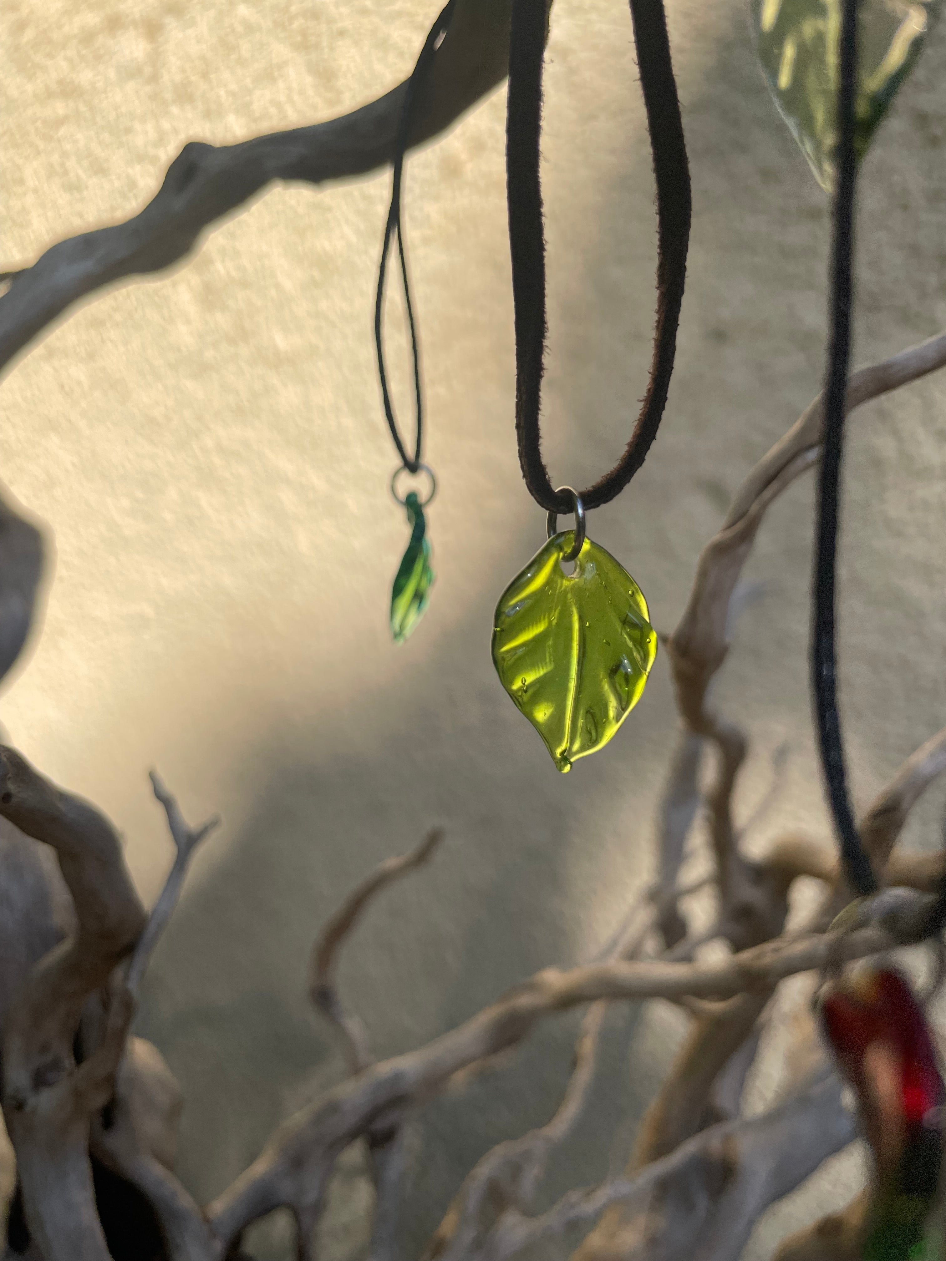 Glass Leaf Pendant