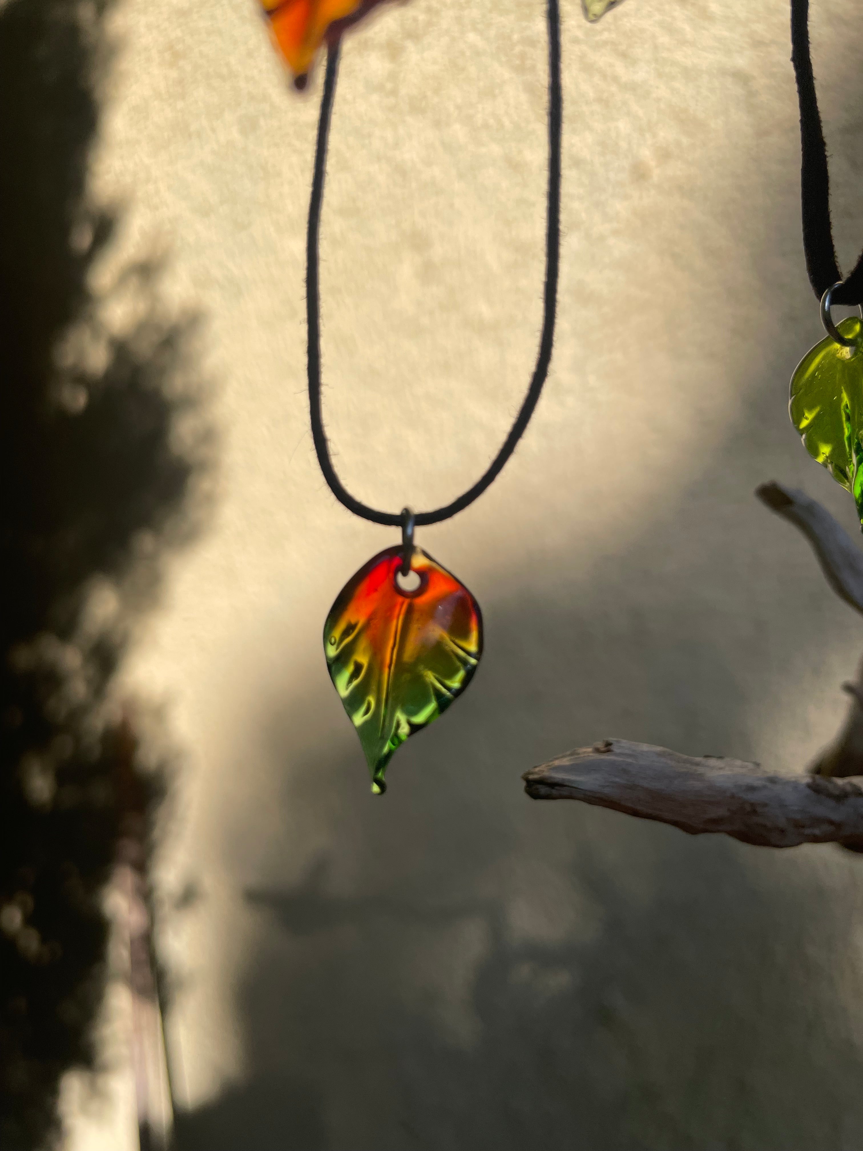 Glass Leaf Pendant